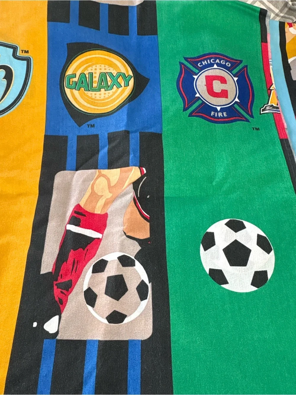 1998 MLS VINTAGE Soccer Twin Bed Set- 2 Pillow Shams, Fitted & Flat Sheets